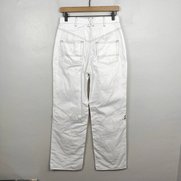 NTK The Rodeo Jeans Womens 28‎ White Seamed Wide Leg Western California Preppy - Picture 6 of 9